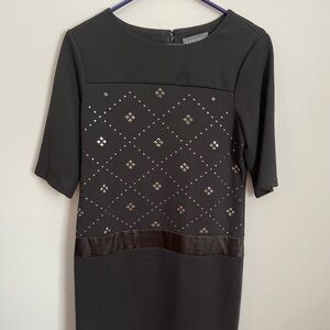 Women's Black Luxology Dress Size 10 Tall Silver Studs Business Wear